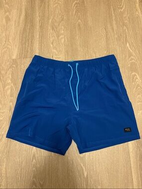 Heat Swimwear Royal Blue Swim Trunks with Contrasting Light Blue Drawstring